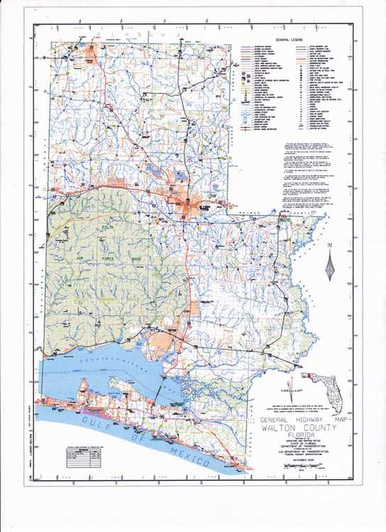 The Township Range Section Map of Walton County published by the State of Florida.